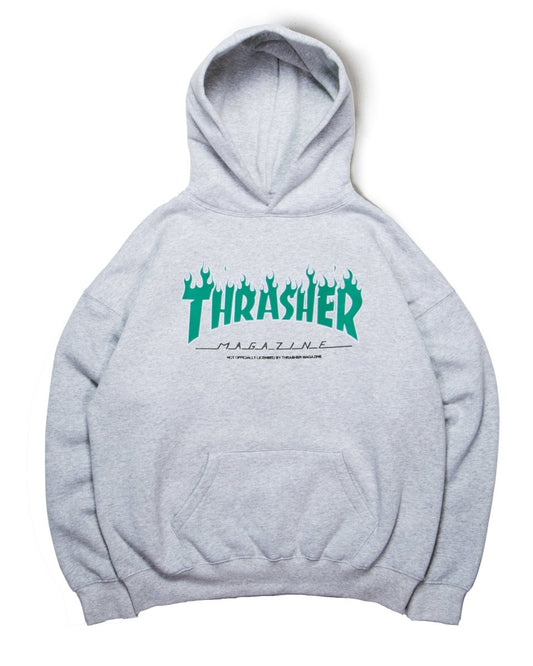 THRASHER HOODIE [HEATHER GREY] - Bloody Sunday